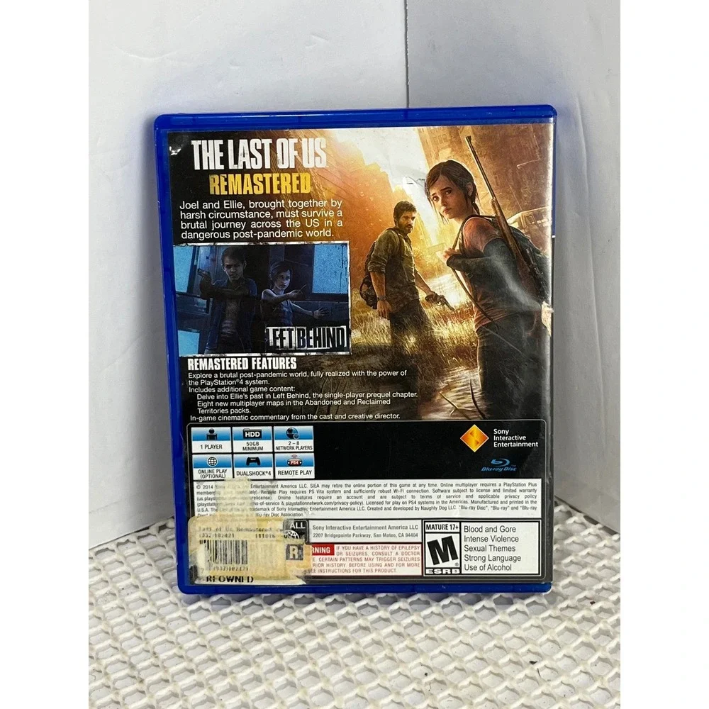 Sony‎ The Last of Us Remastered PS4 Game PlayStation 4 Survival Horror